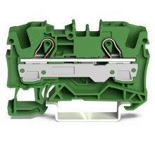 2-пров. проходная клемма,; 6 мм²; применима для Ex e II s; боковая и центральная маркировка; для DIN-rail 35 x 15 и 35 x 7.5; Push-in CAGE CLAMP®; 6,00 мм²; green