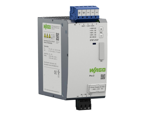 Power supply; Pro 2; 1-phase; 24 VDC output voltage; 20 A output current; TopBoost + PowerBoost; communication capability