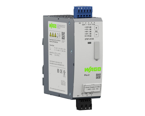 Power supply; Pro 2; 1-phase; 12 VDC output voltage; 15 A output current; TopBoost + PowerBoost; communication capability