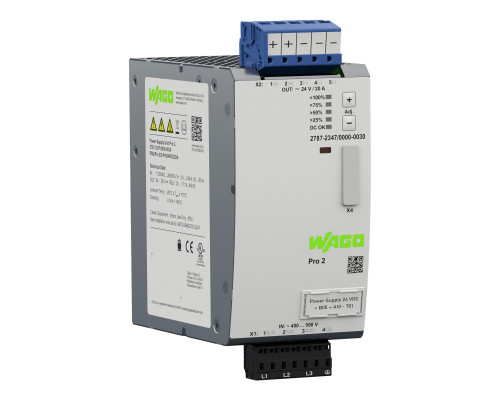 Power supply; Pro 2; 3-phase; 24 VDC output voltage; 20 A output current; TopBoost + PowerBoost; communication capability