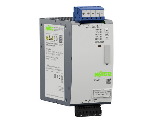 Power supply; Pro 2; 3-phase; 48 VDC output voltage; 10 A output current; TopBoost + PowerBoost; communication capability