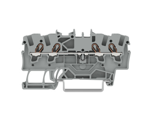 4-пров. проходная клемма,; 1.5 мм²; применима для Ex e II s; боковая и центральная маркировка; для DIN-rail 35 x 15 и 35 x 7.5; Push-in CAGE CLAMP®; 1,50 мм²; серый
