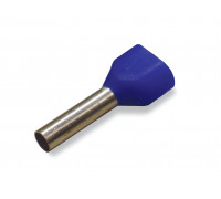 Twin ferrule; Sleeve for 2 x 2.5 mm / AWG 14; insulated; blue