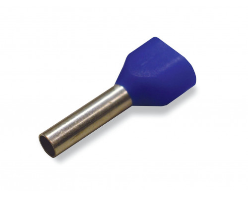 Twin ferrule; Sleeve for 2 x 2.5 mm / AWG 14; insulated; blue