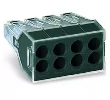 8-проводная клемма, 0,75-2,5 mm², прозрачная, тёмно серый колпачок